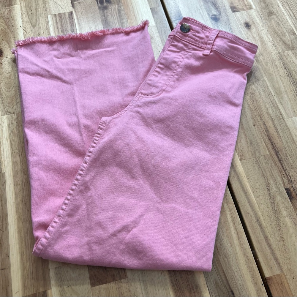 Billabong Pink Raw Hem Flare Jeans Girls Size 24 - Picture 8 of 9